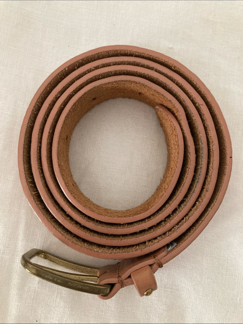 J.Crew Studded Tan caramel Leather Belt Brass Buckle M - Picture 16 of 16